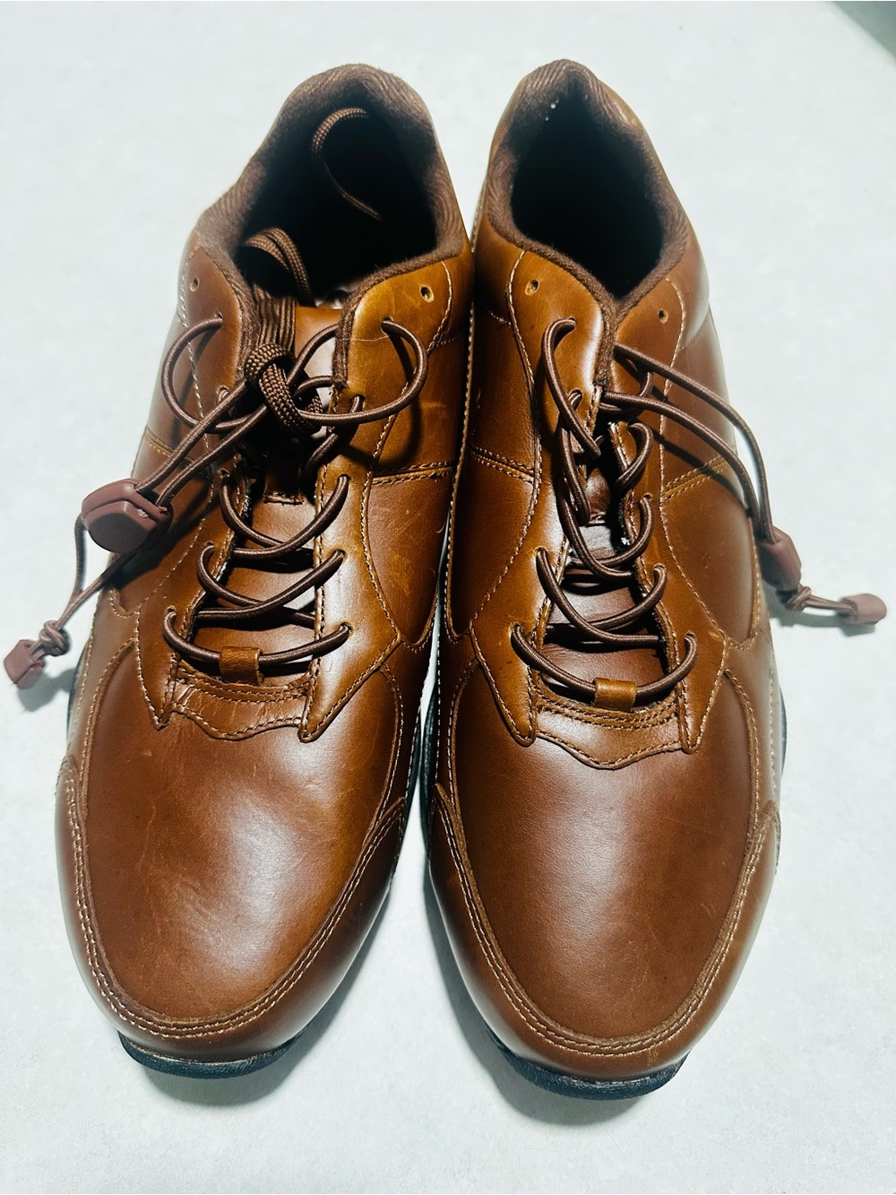 Men's Brown Slip-On Casual Loafers with Elastic Lacing
